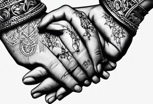 Praying hands with a rosary catholic style tattoo idea