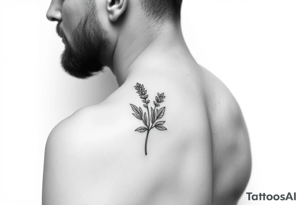 lavender tattoo on the ear (helix) tattoo idea