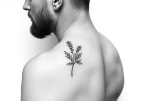 lavender tattoo on the ear (helix) tattoo idea