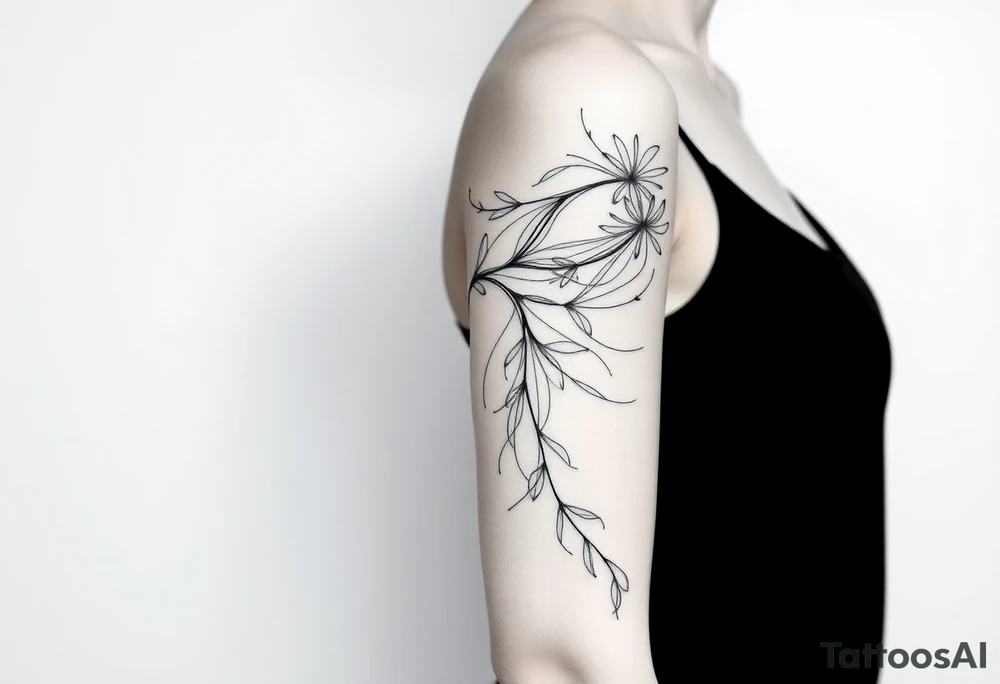 Лилии и размытые линии tattoo idea