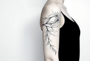 Лилии и размытые линии tattoo idea