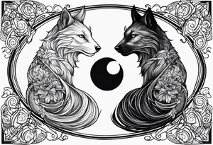 Gemini yin and yang animals tattoo idea