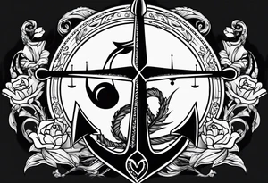 Anchor cross sparrow tattoo idea