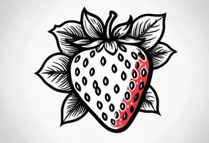 Individual Strawberry tattoo idea