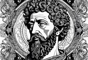 The Face of marcus aurelius with the lower left half missing tattoo idea
