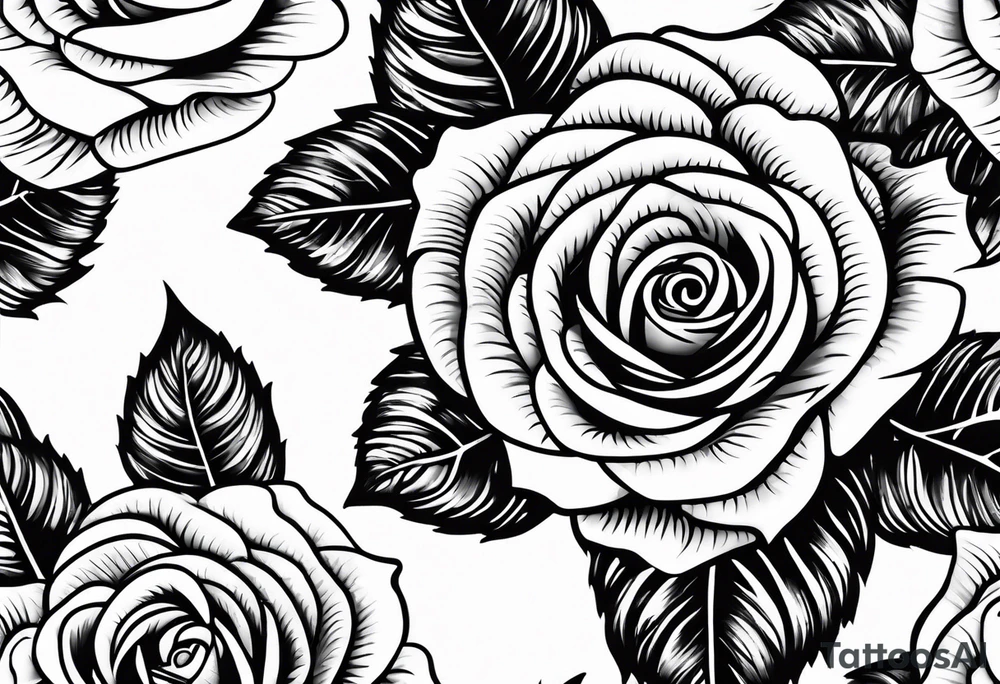 The name victoria with roses surrounding it tattoo idea