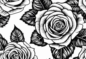 The name victoria with roses surrounding it tattoo idea