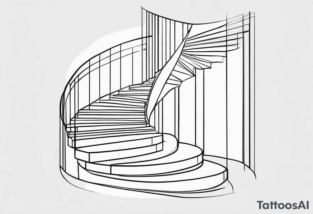 Outline of staircase shape tattoo idea