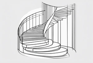Outline of staircase shape tattoo idea