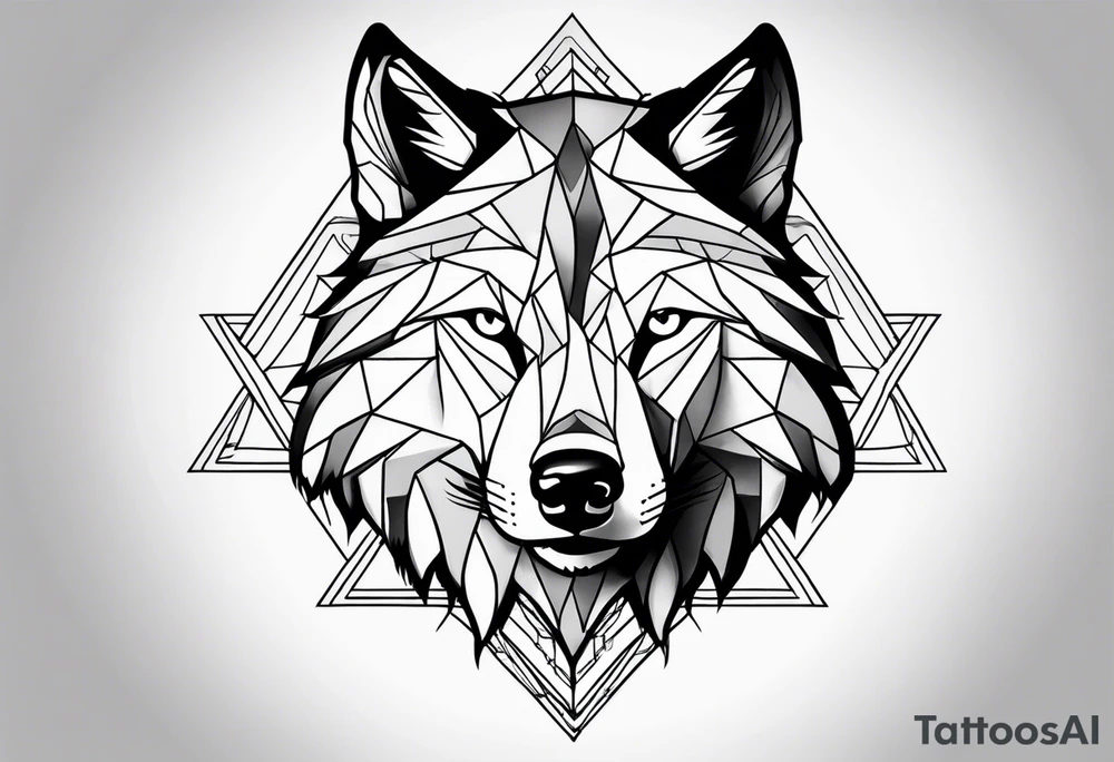 Mountains, wolf in it tattoo idea