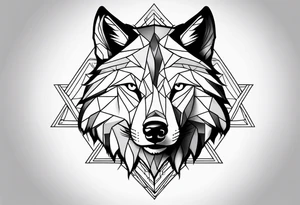Mountains, wolf in it tattoo idea
