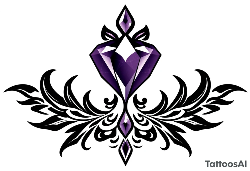 amethyst birthstone mother of 3 girls tattoo idea