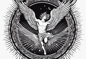 Icarus falling from flying too close to the sun tattoo idea