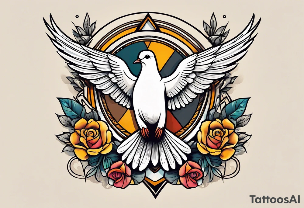 vintage dove traditional tattoo tattoo idea