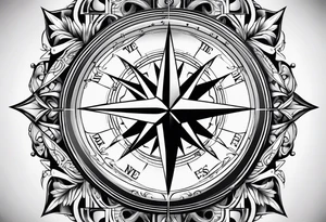 Compass with cross tattoo idea