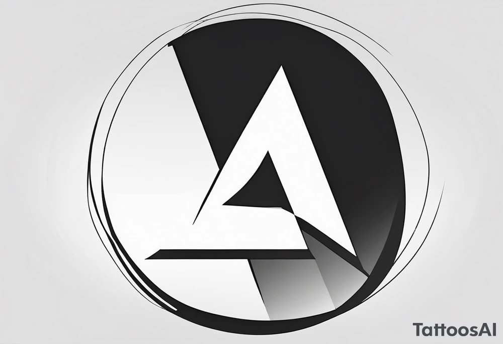 letter delta inside a chain circle, subtle, womanly, simplistic tattoo idea