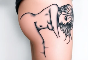 Ahego Anime Girl Full Nude bent over ass up wet and drooling tattoo idea
