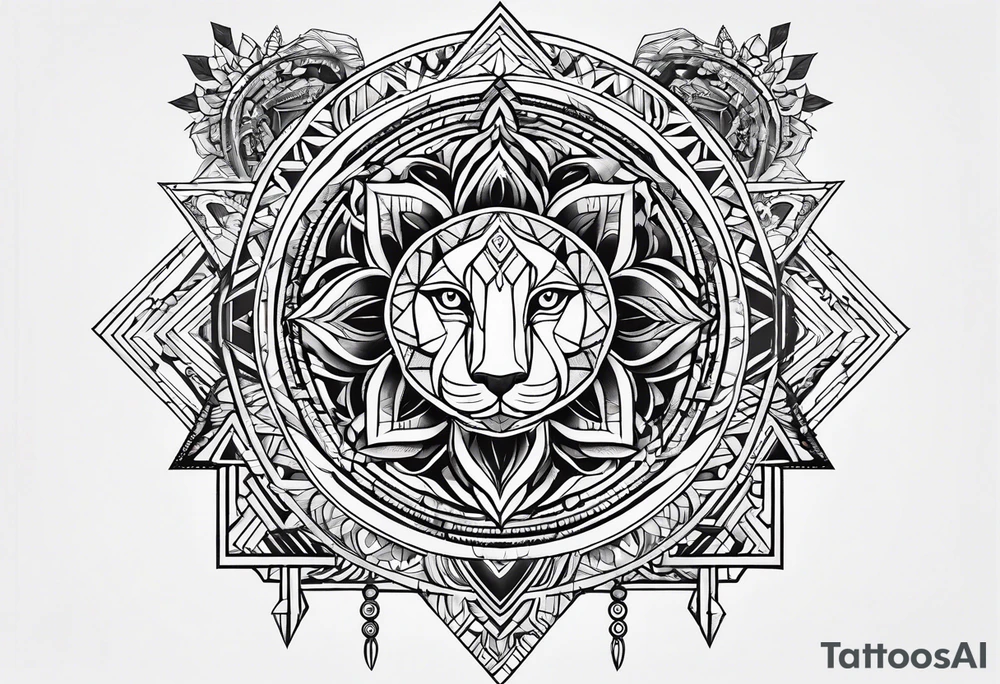 geometric totem tattoo idea