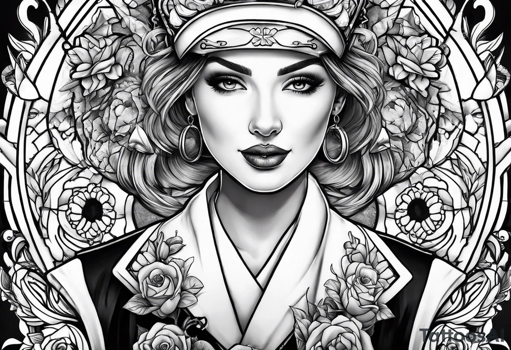 Nurse wearing PPE tattoo idea