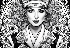 Nurse wearing PPE tattoo idea