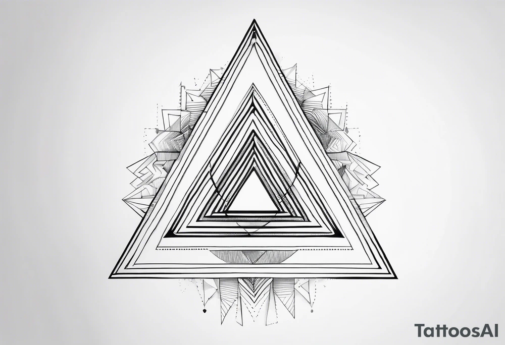Fractal auto similar triangles centered tattoo idea