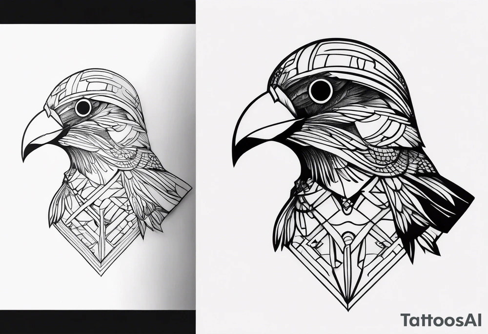 A Bird with a Helmet tattoo idea