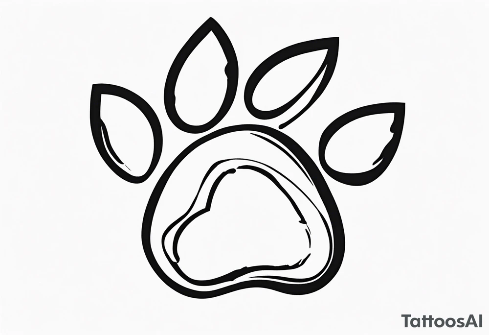 Dogs paw print with jaxy writing tattoo idea