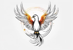 fine line phoenix tattoo idea