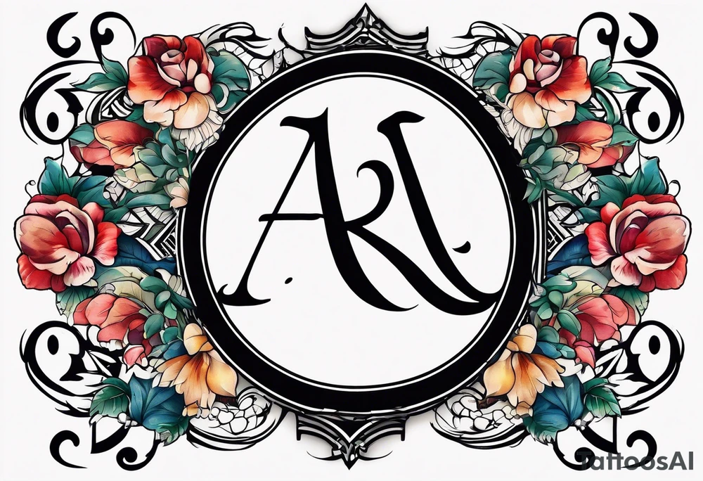 A headband with the letters A R in the middle tattoo idea