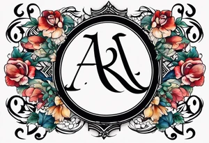 A headband with the letters A R in the middle tattoo idea