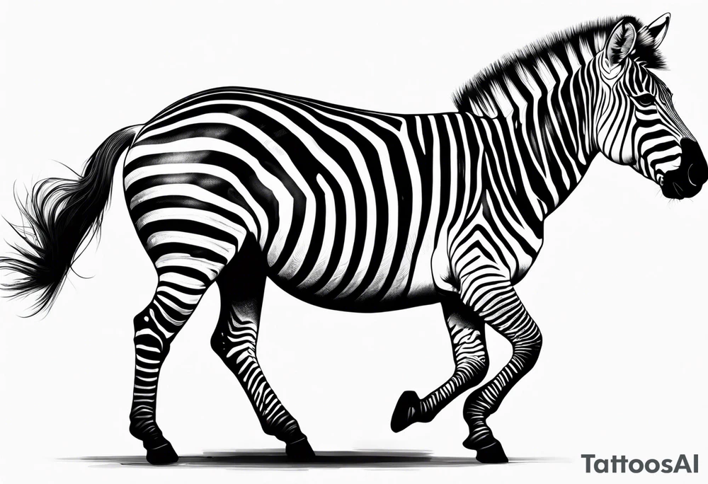 Zebra standing on back legs tattoo idea