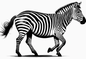 Zebra standing on back legs tattoo idea
