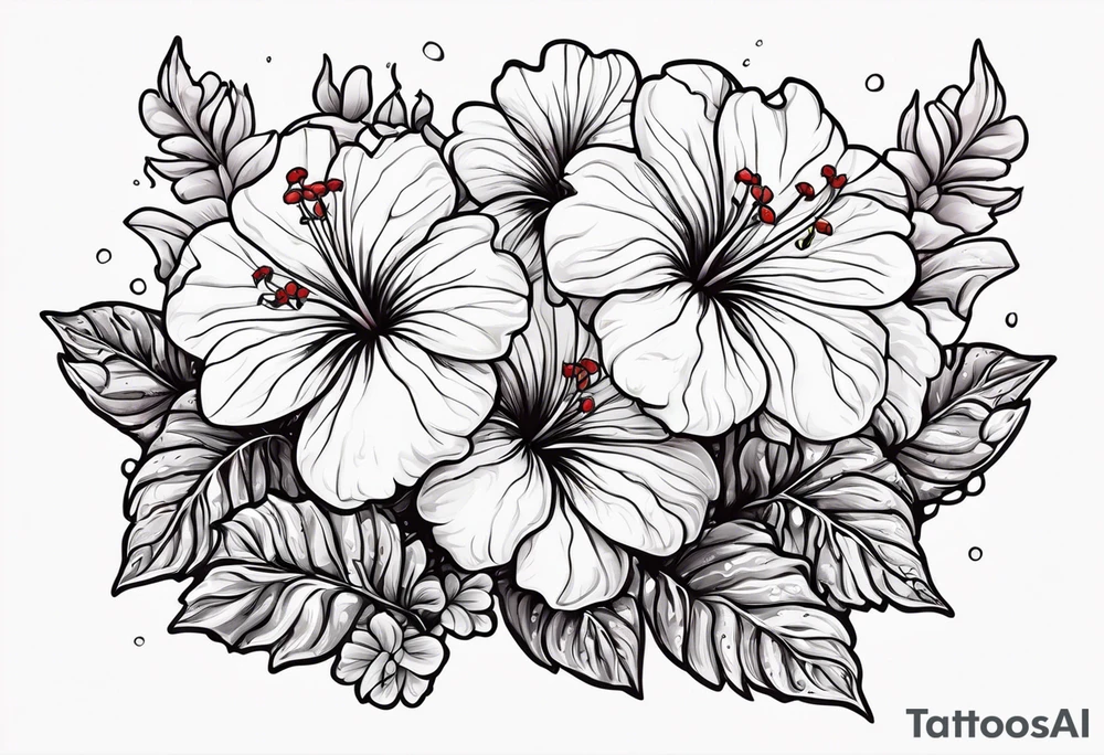 Red geraniums in the rain tattoo idea