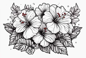 Red geraniums in the rain tattoo idea