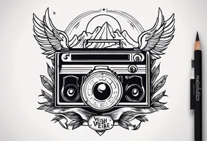 Create a tattoo design of a album cover wish you were here tattoo idea