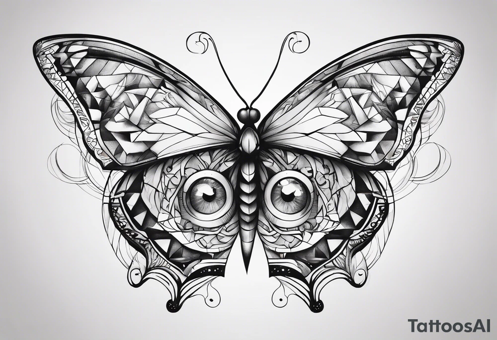 Borboleta com olho tattoo idea