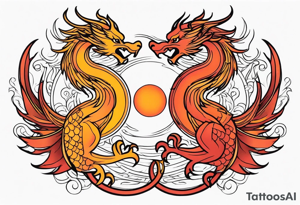 dragon and phoenix tattoo tattoo idea