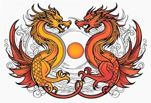 dragon and phoenix tattoo tattoo idea
