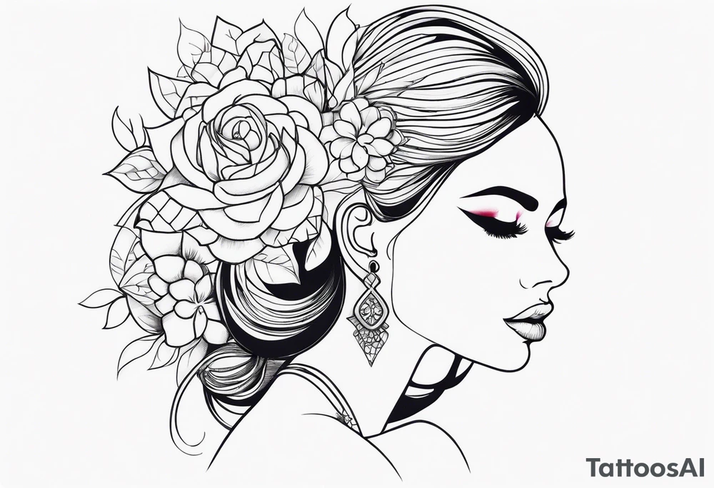 Beautiful naked lady tattoo idea