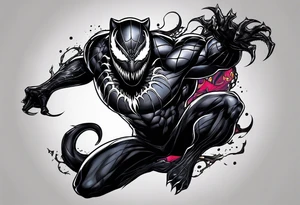 venom symbiote  merged with the black panther tattoo idea