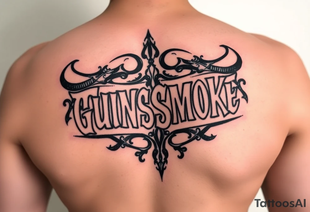 tramp stamp the says gunsmokesolo tattoo idea