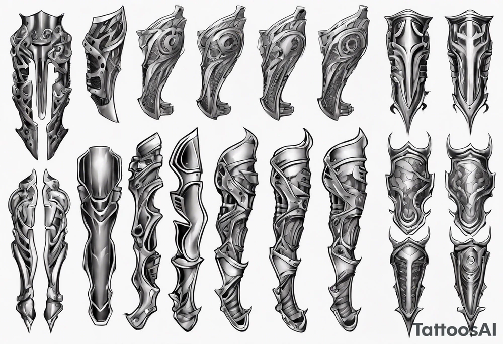 Leg armor tattoo idea