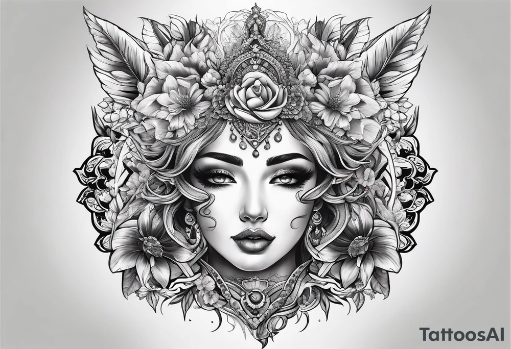 full body tattoo on the back from top to bottom tattoo idea