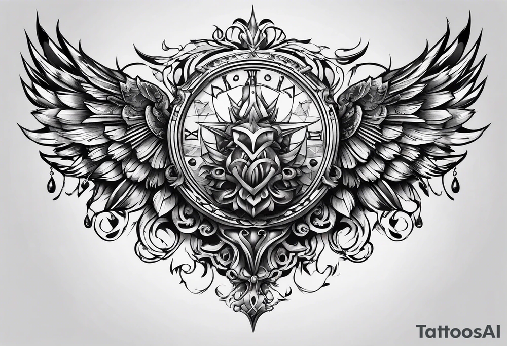 Chest tattoo only on one side of the chest tattoo idea