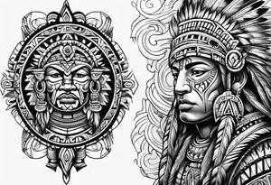 aztec style art tattoo idea