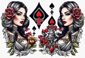 Latin Queen Of Spades tattoo sleeve hentai tattoo idea