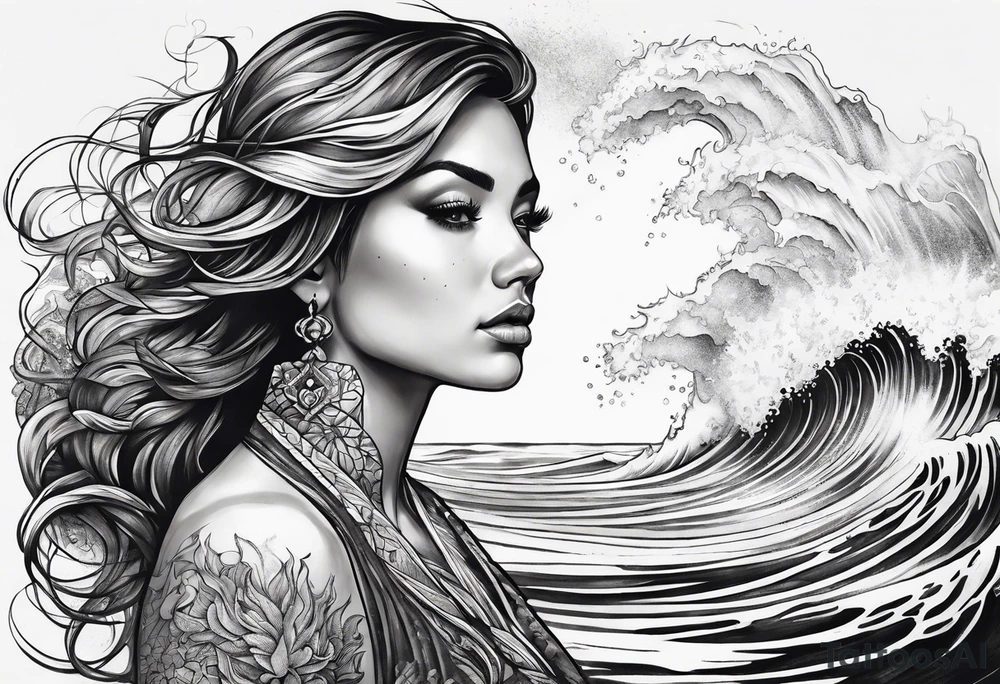 Powerful ocean tattoo idea
