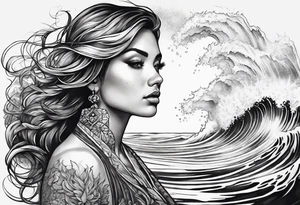 Powerful ocean tattoo idea
