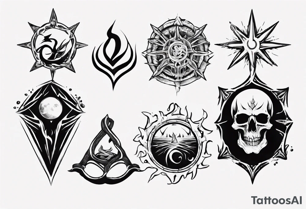 Symbol of the ocean that represents strength, love and unity tattoo idea