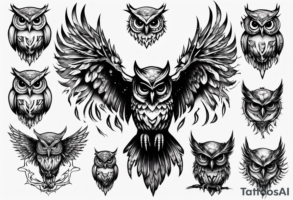Demonic Owl tattoo idea
